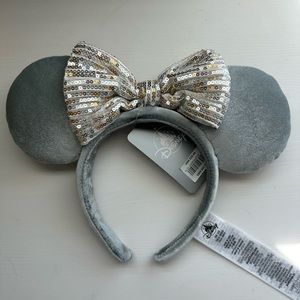 Grey Minnie Ears with Sequin Bow - NWT